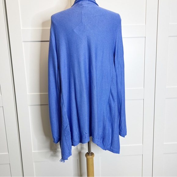 Duffield Lane Ashley Tassel Sweater Cardigan Iris Large New - Picture 4 of 6